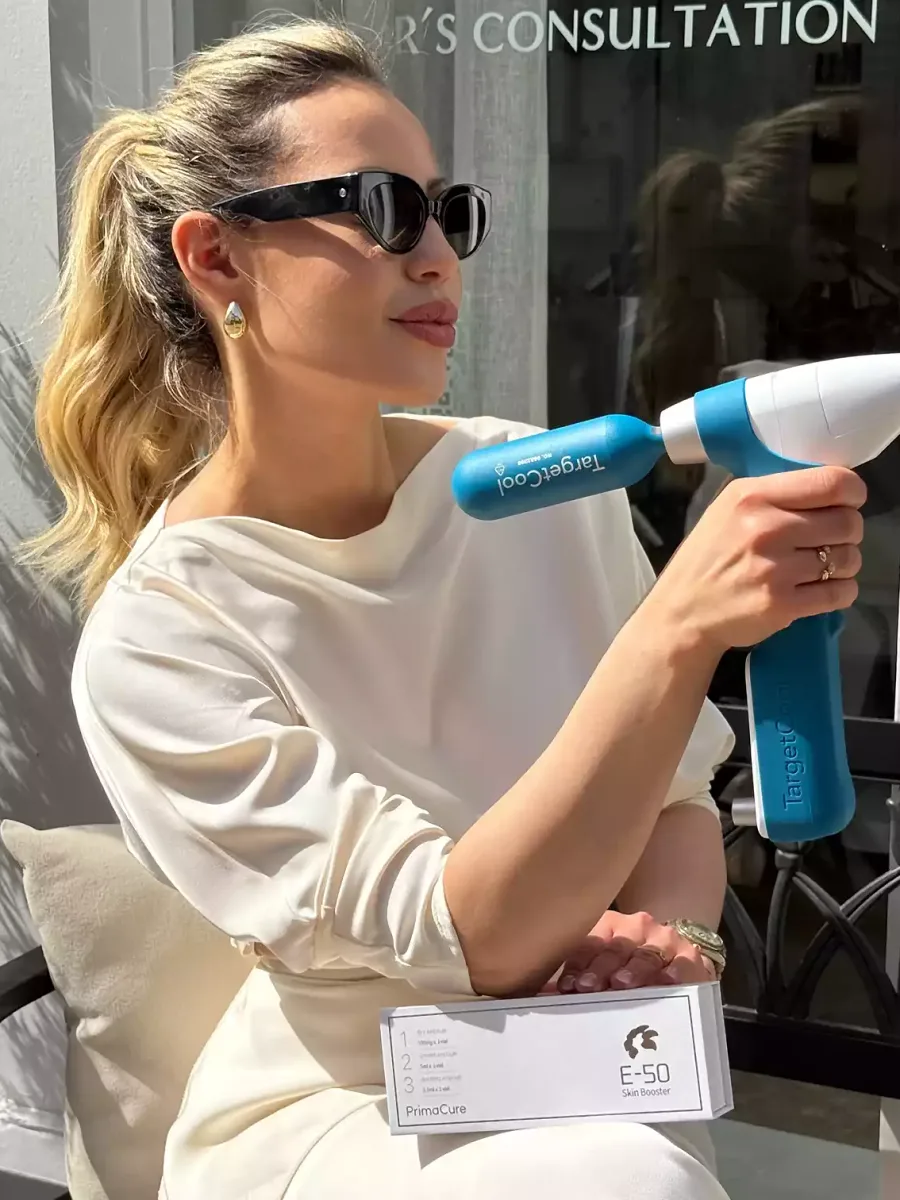 Maria Fernanda with a regenerative skin-booster treatment at Aesthetic by Maria